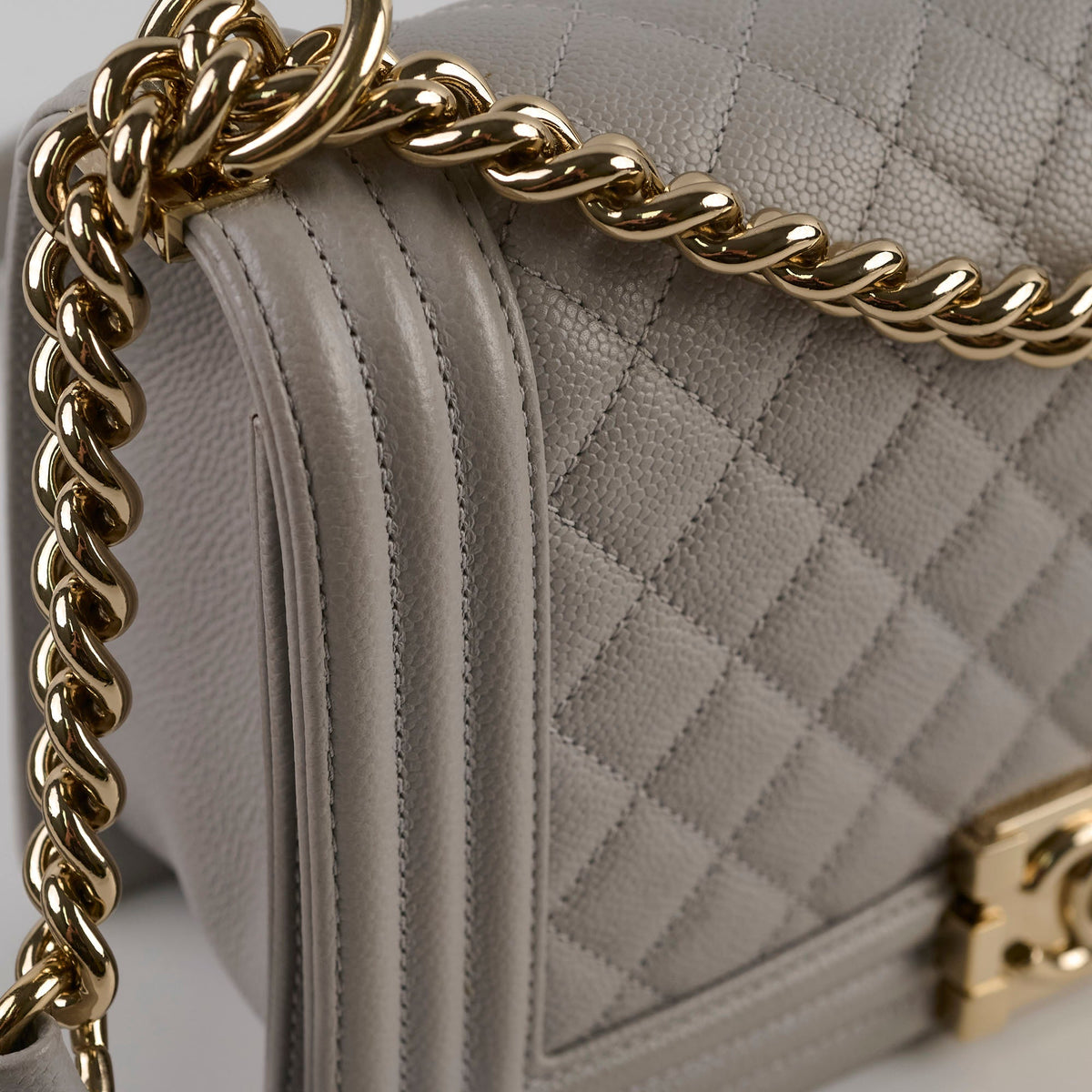 Chanel Caviar Old Medium Grey Series Microchip - photo 9