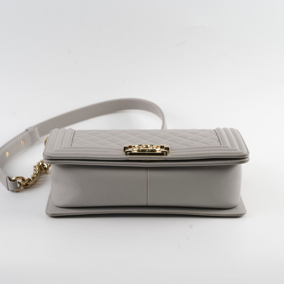 Chanel Caviar Old Medium Grey Series Microchip - photo 4