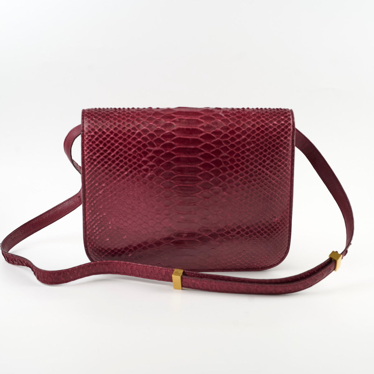 Celine Python Medium Classic Box Burgundy - photo 2