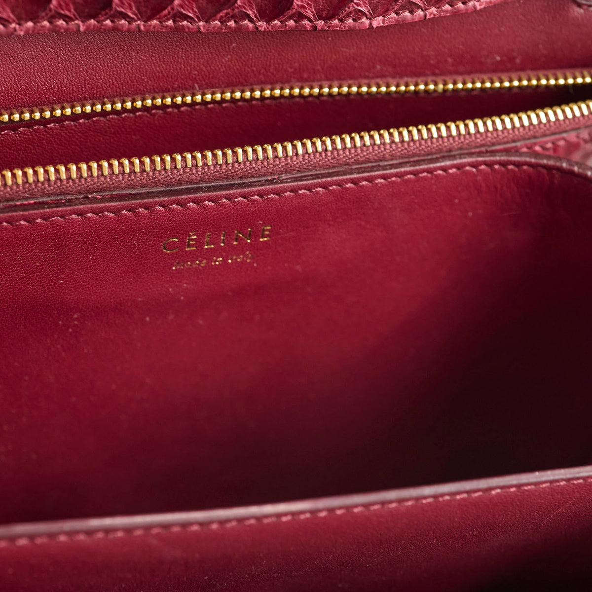 Celine Python Medium Classic Box Burgundy - photo 7
