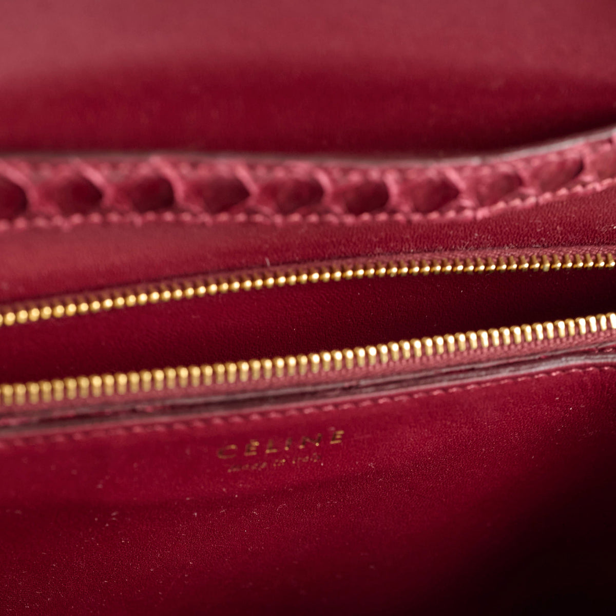 Celine Python Medium Classic Box Burgundy - photo 5