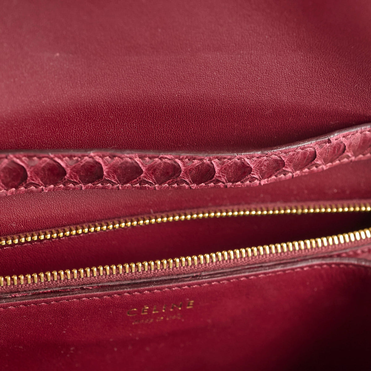 Celine Python Medium Classic Box Burgundy - photo 4