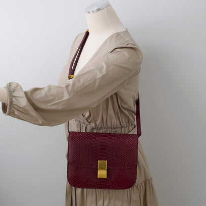 Celine Python Medium Classic Box Burgundy - photo 20