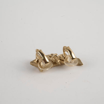Chanel Plated Strass & Faux Pearl CC Earcuff Clip On Earrings - photo 3