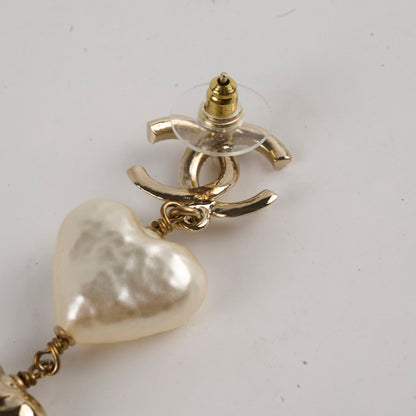 Chanel CC Logo Double Heart Earrings Light GoldChanel CC Logo Double Heart Earrings Light Gold - photo 2