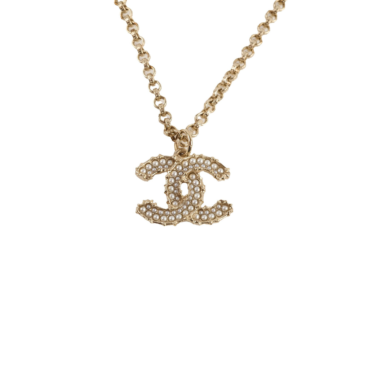 Chanel CC Logo Necklace Pearl - photo 1