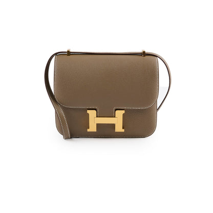Hermes Mini Constance 18 Etoupe Chevre K Stamp 2025 - photo 1