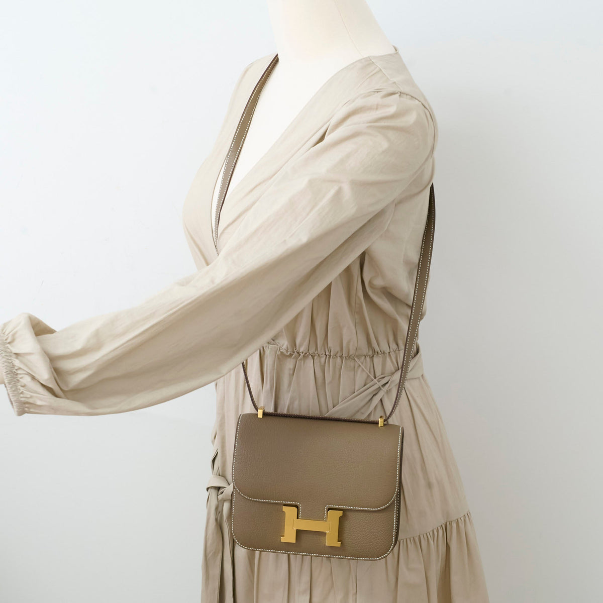 Hermes Mini Constance 18 Etoupe Chevre K Stamp 2025 - photo 14