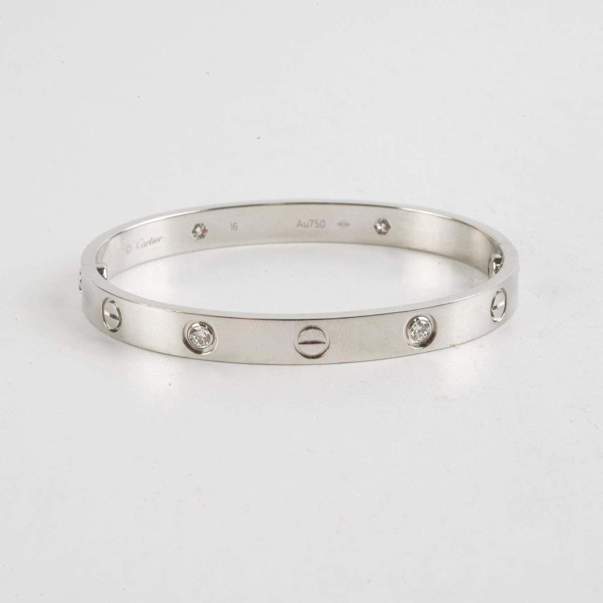 Cartier White Gold 4 Diamond Size 16 Bracelet - photo 2