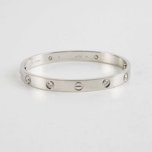Cartier White Gold 4 Diamond Size 16 Bracelet - photo 2