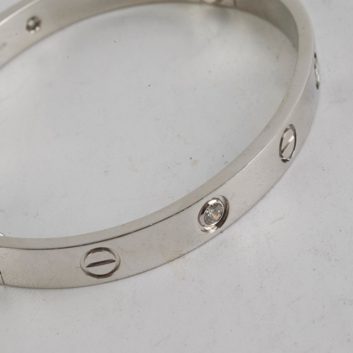 Cartier White Gold 4 Diamond Size 16 Bracelet - photo 6