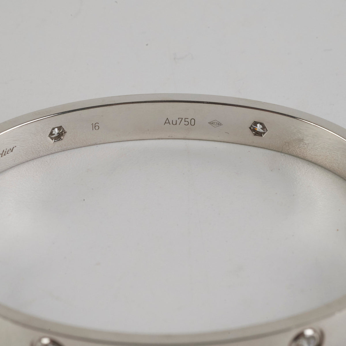 Cartier White Gold 4 Diamond Size 16 Bracelet - photo 4