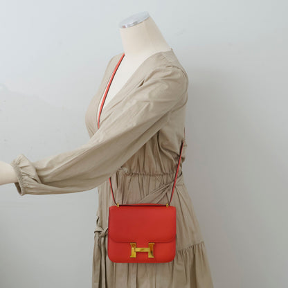 Hermes Constance 18 Epsom Orange Stamp T - photo 13