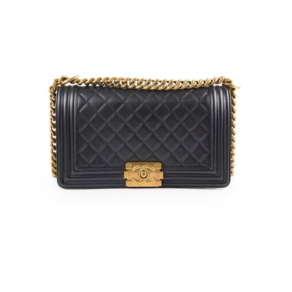 Chanel Old Medium Lambskin Boy Black Series 19 - photo 1