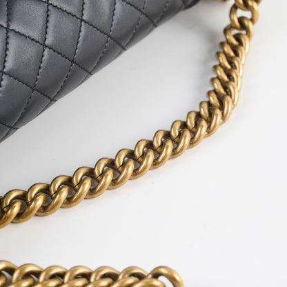 Chanel Old Medium Lambskin Boy Black Series 19 - photo 11