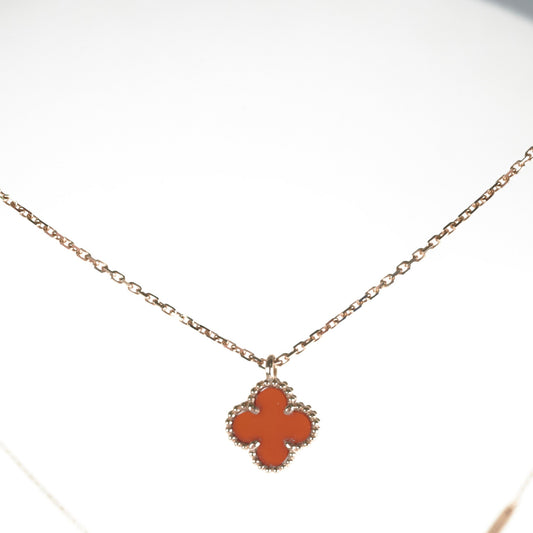 ITEM 22 - Van Cleef & Arpels VCA Sweet Carnelian Alhambra Pendant Necklace - photo 2
