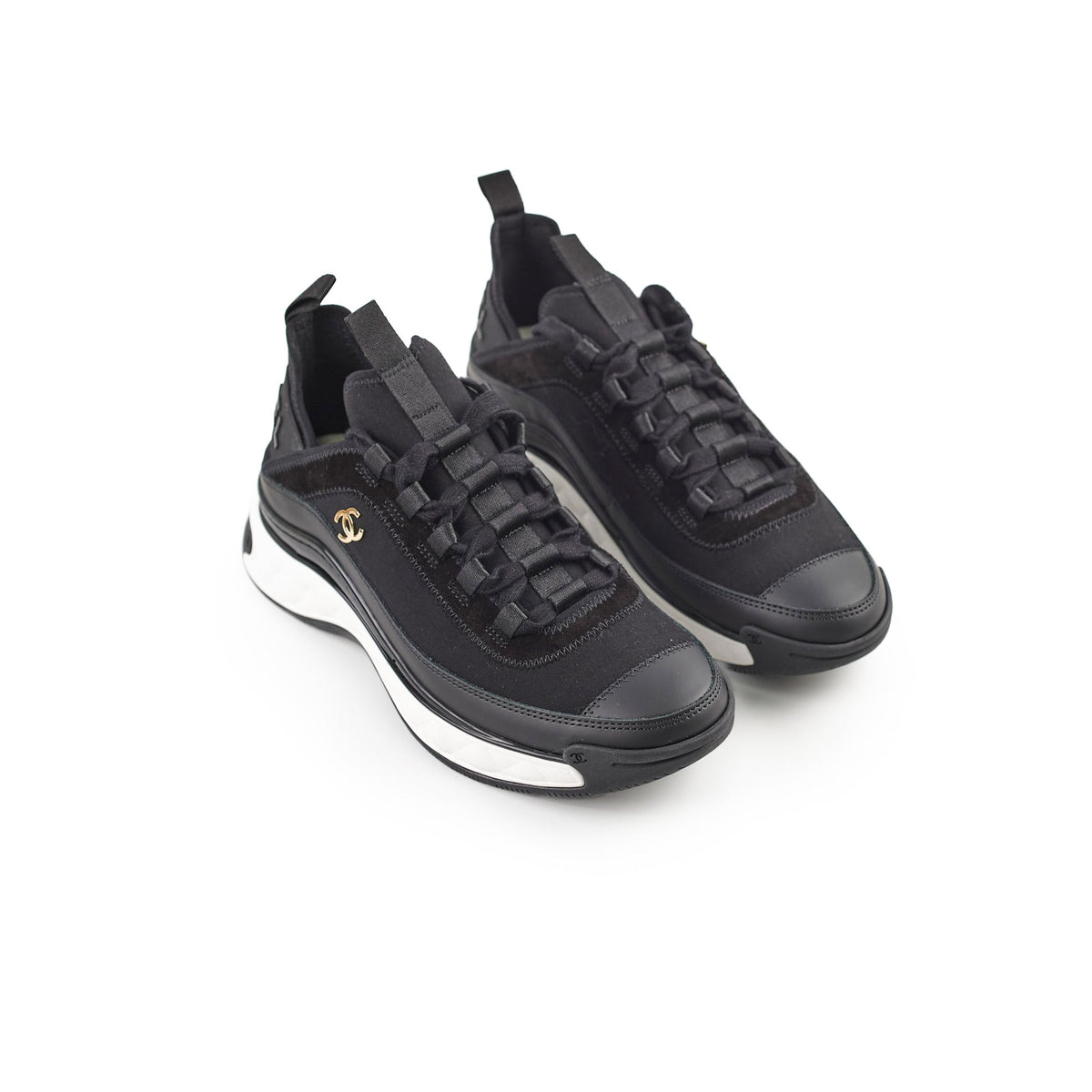 Chanel Black Sneakers Size 37.5 - photo 1