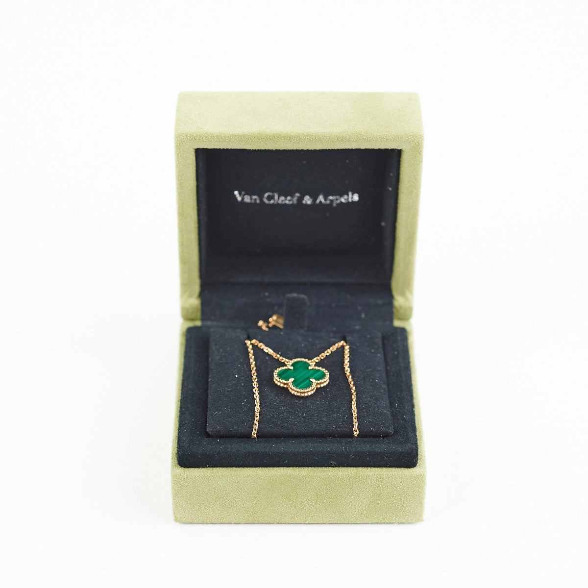 Van Cleef & Arpels VCA Vintage Alhanbra Malachite Pendant Necklace 2020 - photo 8