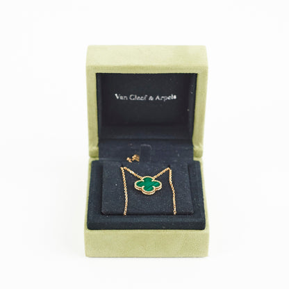 Van Cleef & Arpels VCA Vintage Alhanbra Malachite Pendant Necklace 2020 - photo 8