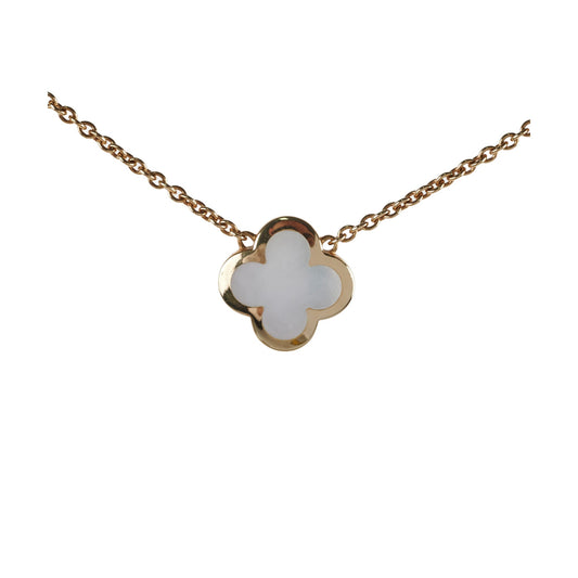 Van Cleef & Arpels Pure Alhambra Mother of pearl MOP Necklace Yellow Gold - photo 1