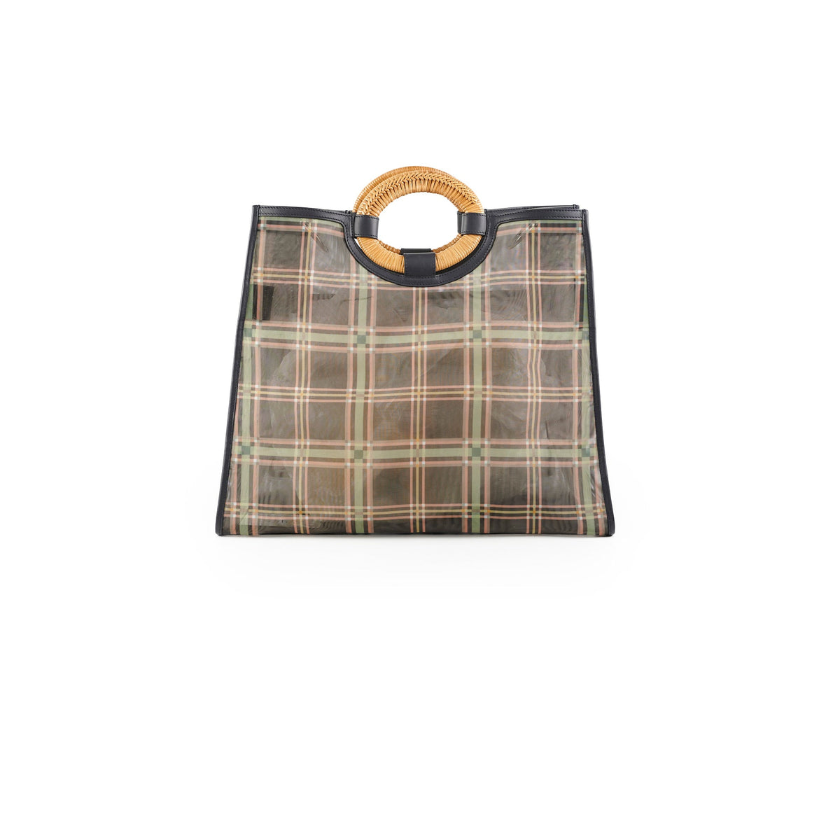 Fendi Large Mesh Plaid Shopper Tote - photo 1