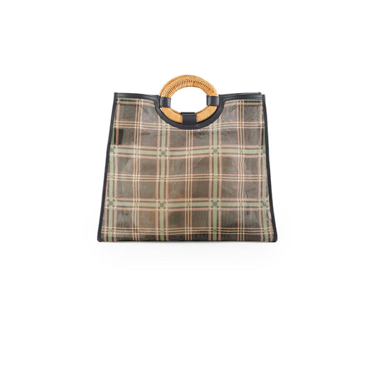 Fendi Large Mesh Plaid Shopper Tote - photo 1