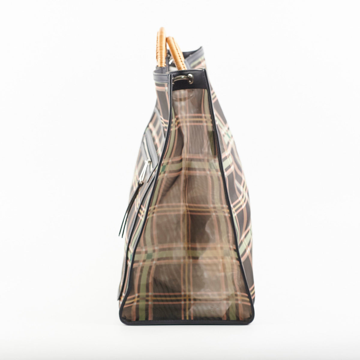 Fendi Large Mesh Plaid Shopper Tote - photo 3