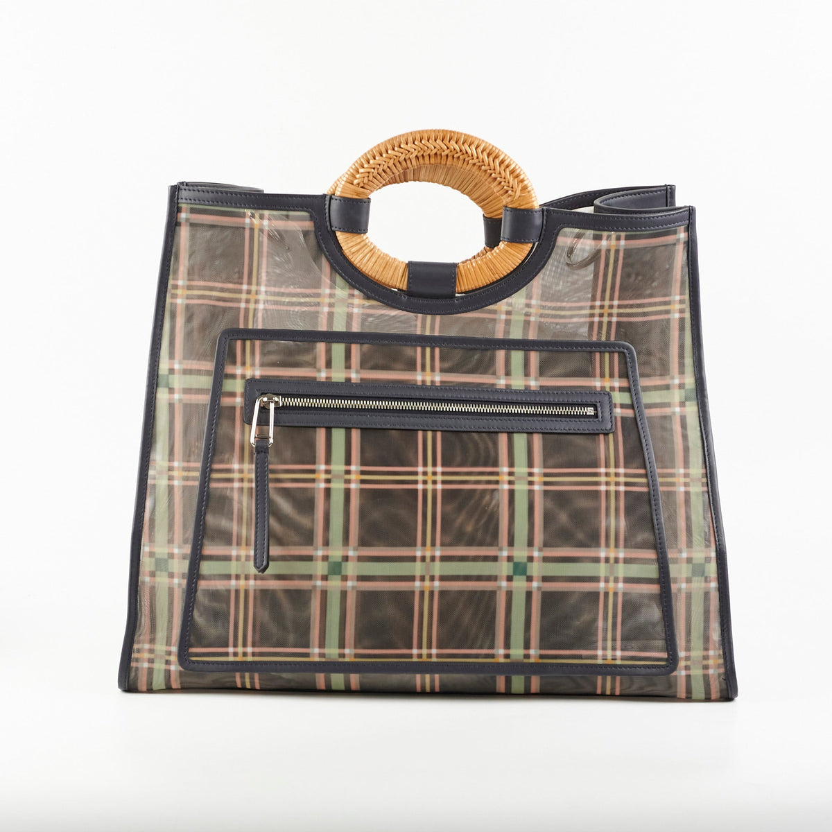 Fendi Large Mesh Plaid Shopper Tote - photo 2