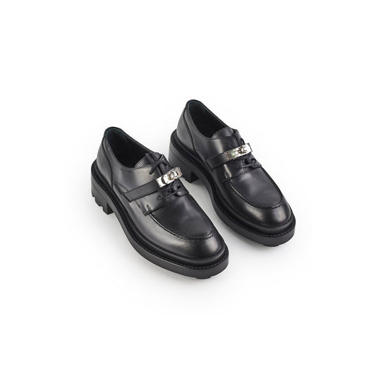 Hermes Black Kelly Oxfords Size 36.5 - photo 1