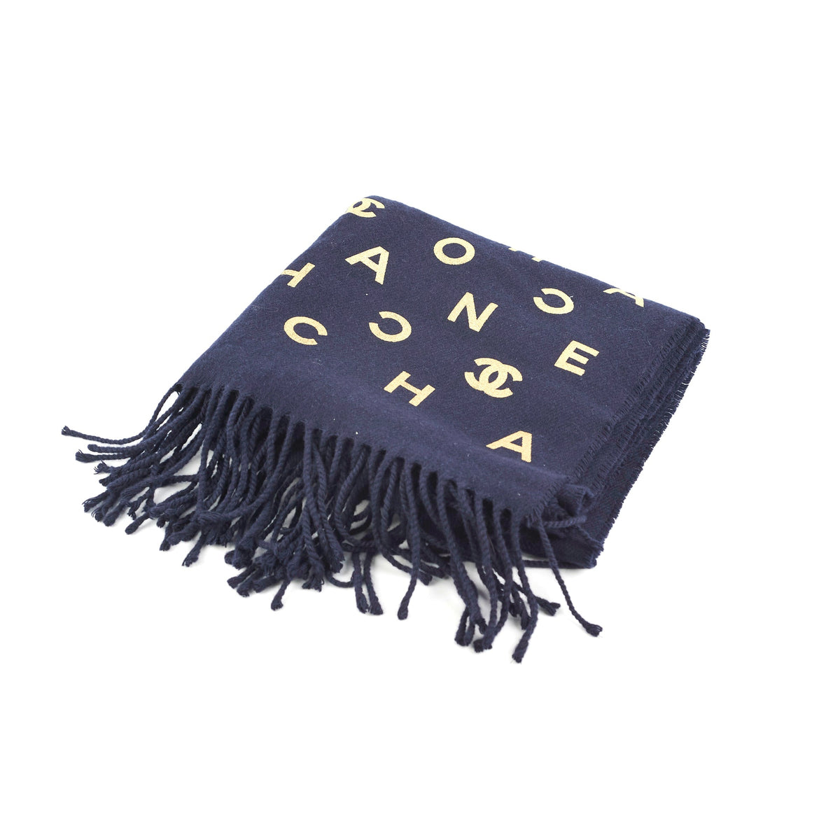 Chanel Navy Long Tassel Scarf - photo 1