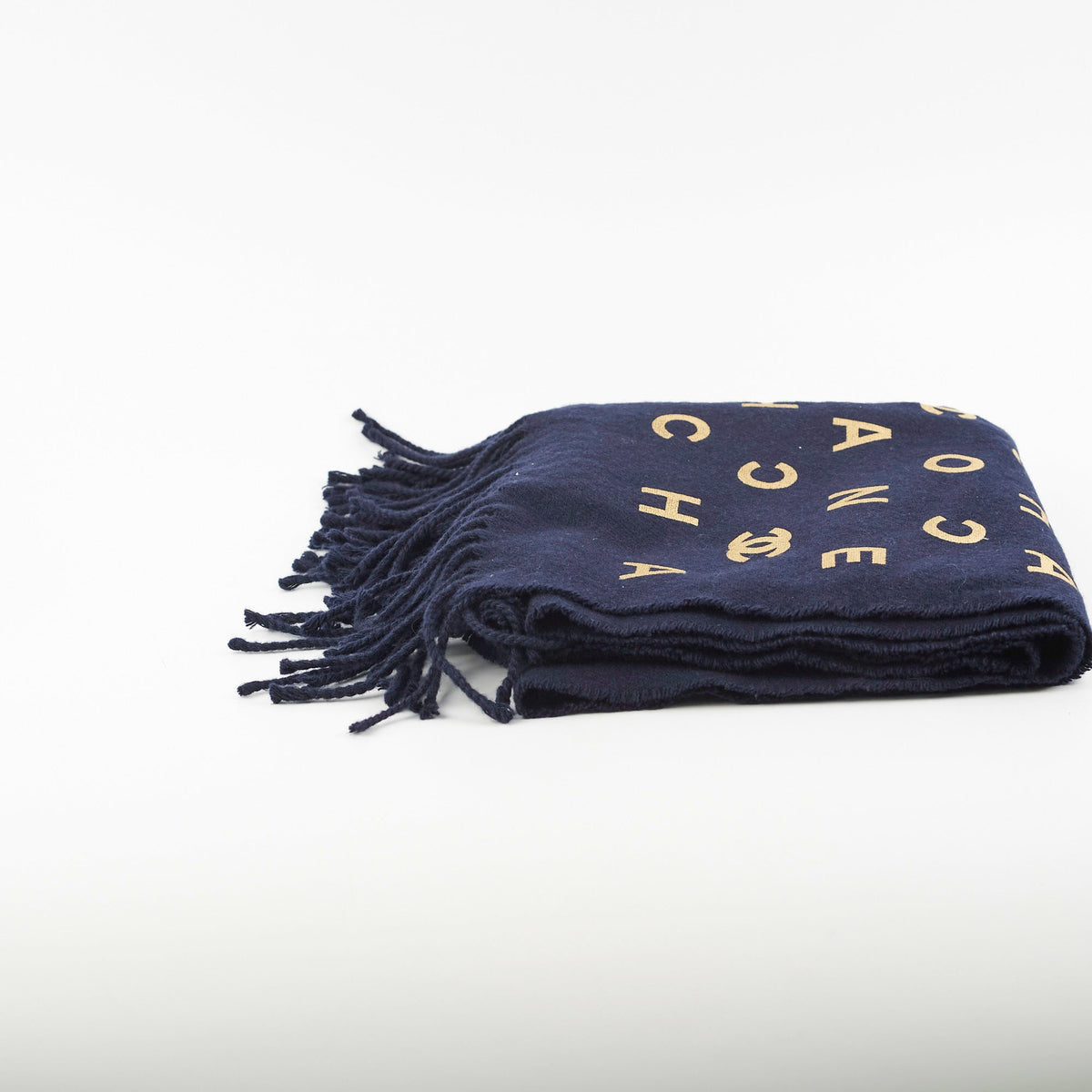 Chanel Navy Long Tassel Scarf - photo 2