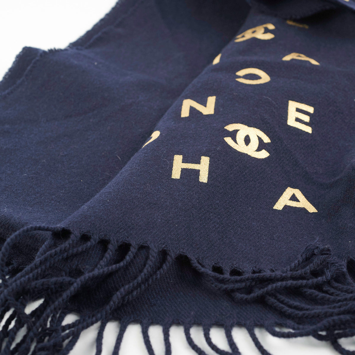 Chanel Navy Long Tassel Scarf - photo 4