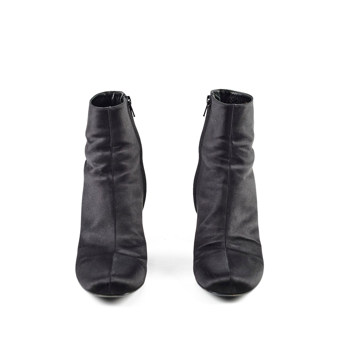 Saint Laurent Satin Black Boots Size 40.5 - photo 2