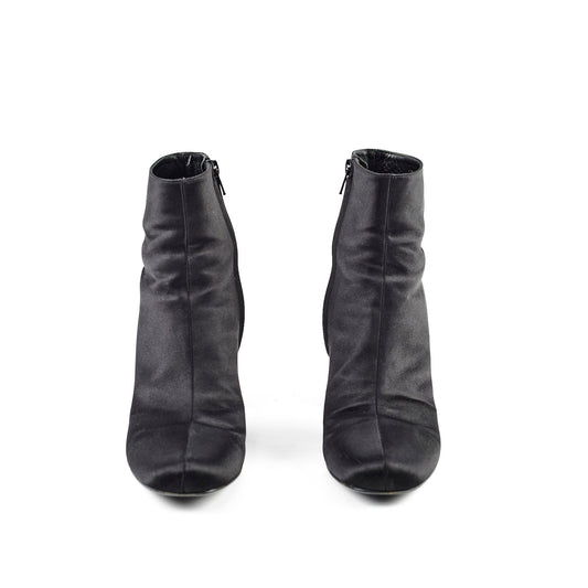 Saint Laurent Satin Black Boots Size 40.5 - photo 2
