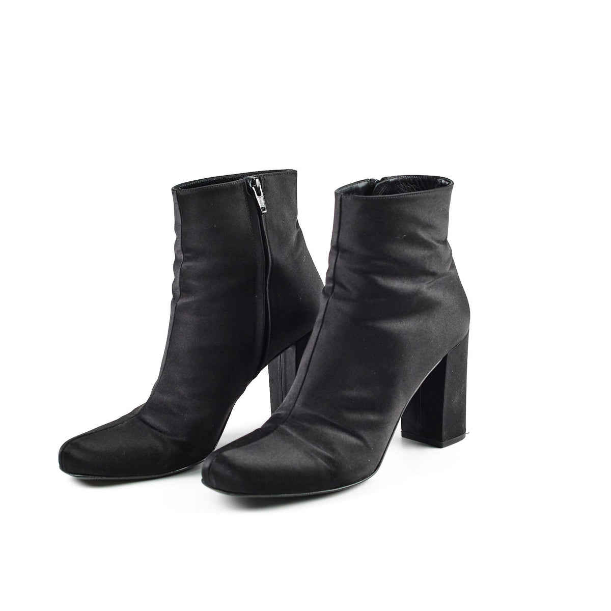 Saint Laurent Satin Black Boots Size 40.5 - photo 3