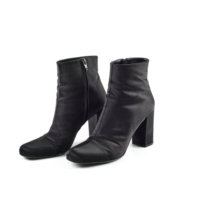 Saint Laurent Satin Black Boots Size 40.5 - photo 3