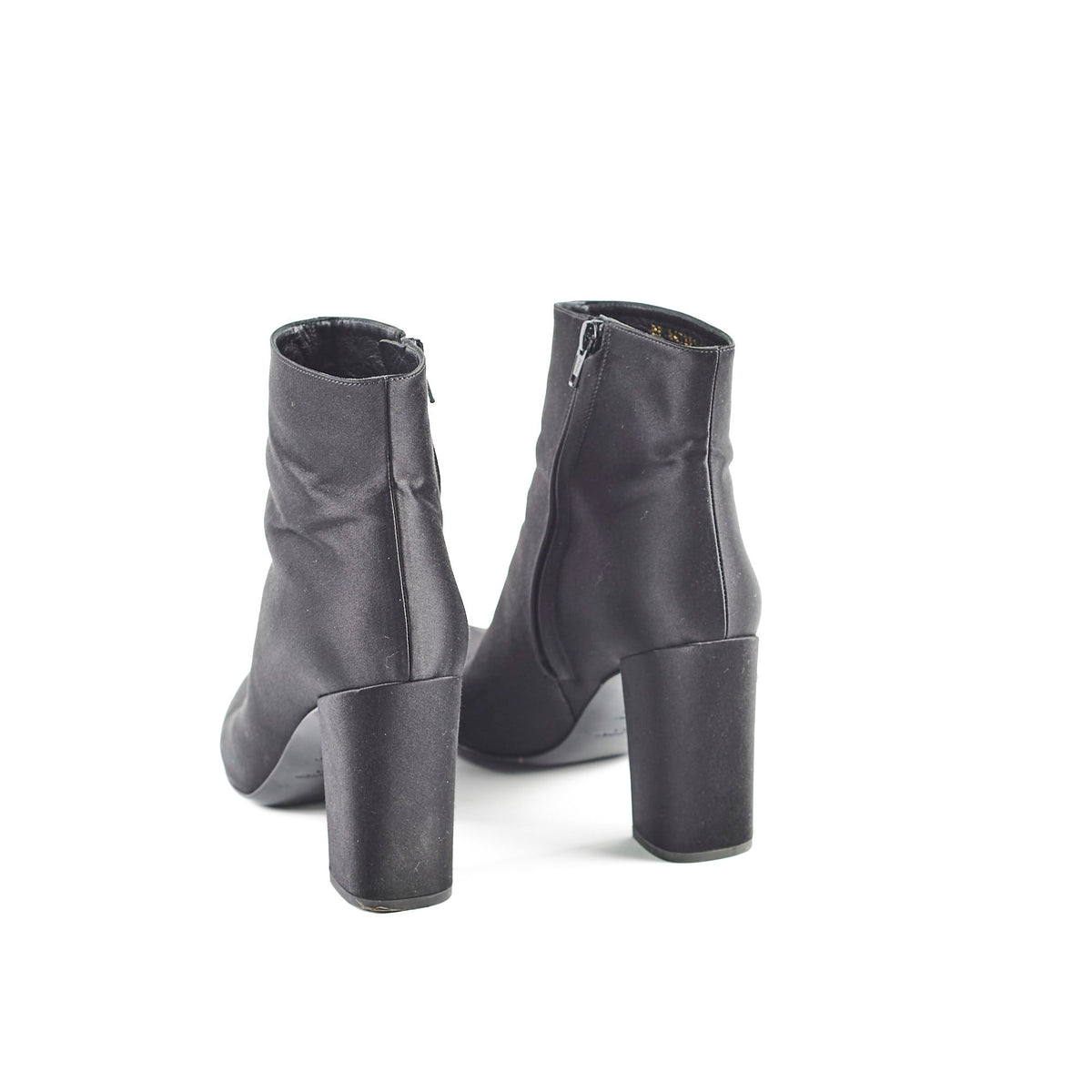 Saint Laurent Satin Black Boots Size 40.5 - photo 4