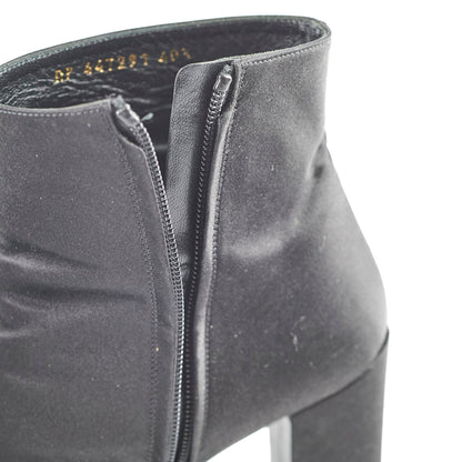 Saint Laurent Satin Black Boots Size 40.5 - photo 6