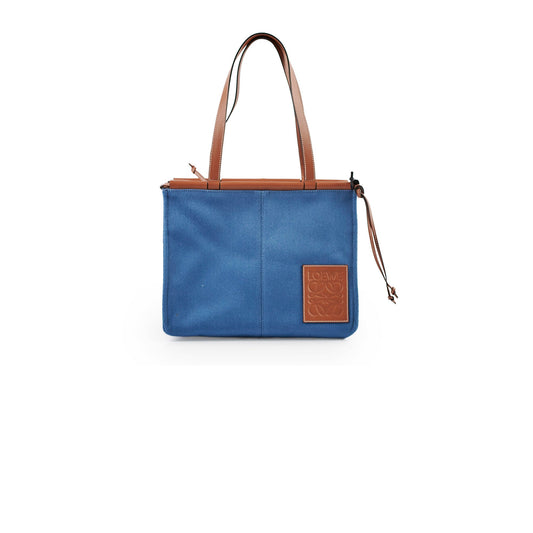 Loewe Canvas Cushion Large Tote Blue/Tan - photo 1