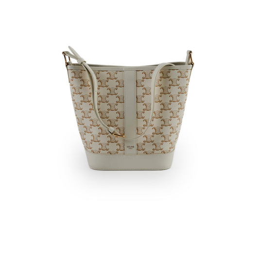 Celine Small Bucket Triomphe White Bag - photo 1