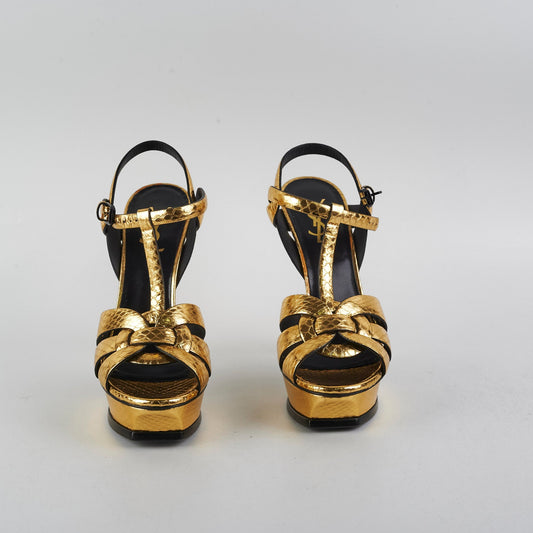 Saint Laurent Gold Platform Heels Size 39 - photo 2