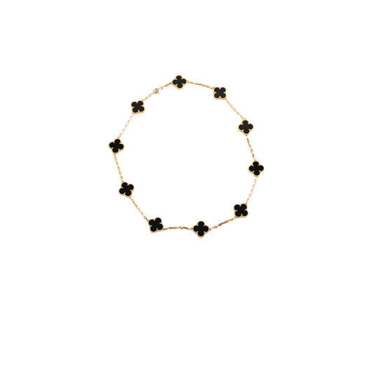 Van Cleef & Arpels Vintage Alhambra 10 Motif Onyx Necklace - photo 1