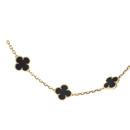 Van Cleef & Arpels Vintage Alhambra 10 Motif Onyx Necklace - photo 2