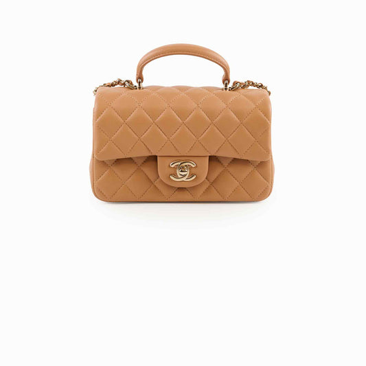 Chanel Top Handle Mini Rectangular Beige - photo 1