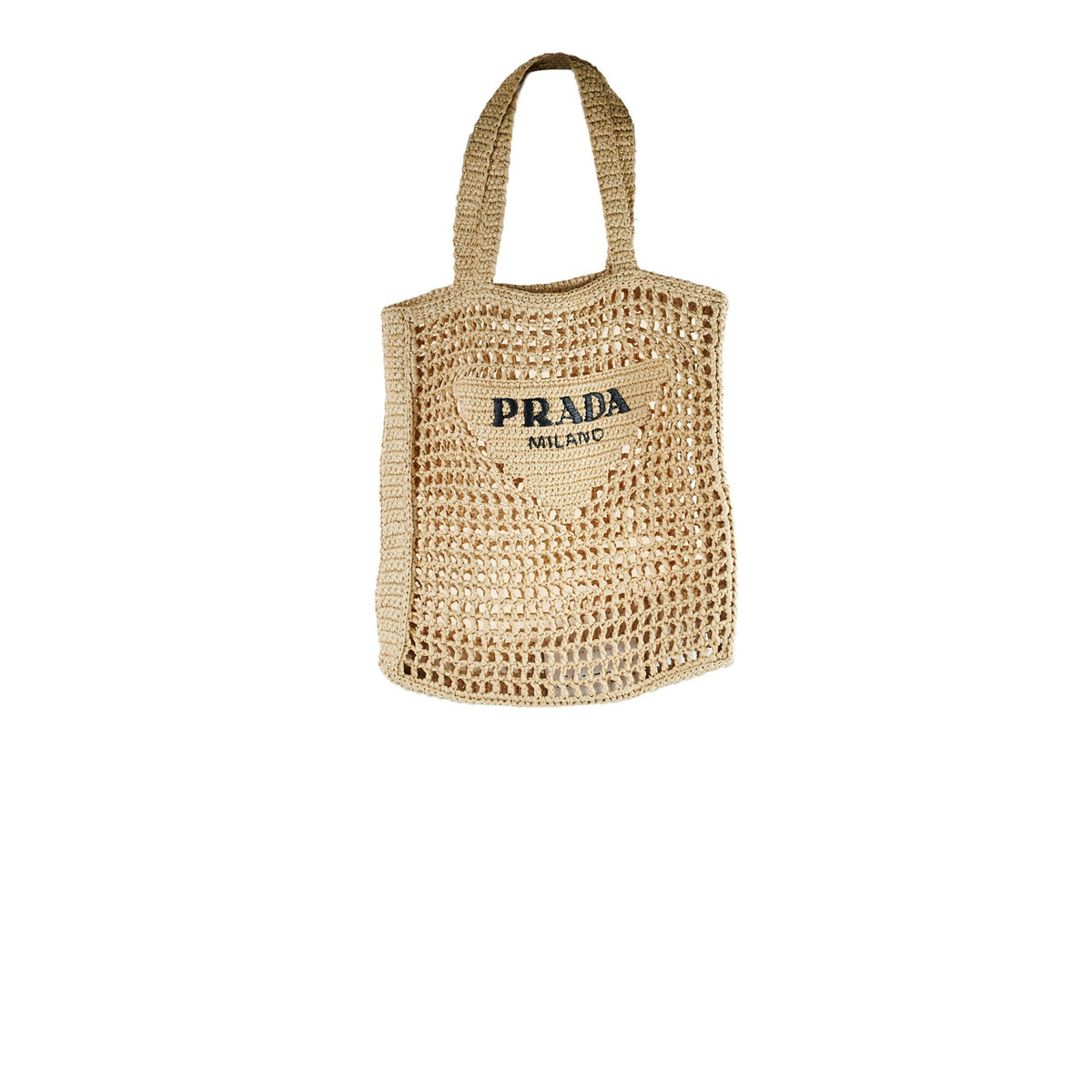 Prada Raffia Crochet Natural Tote Bag - photo 1