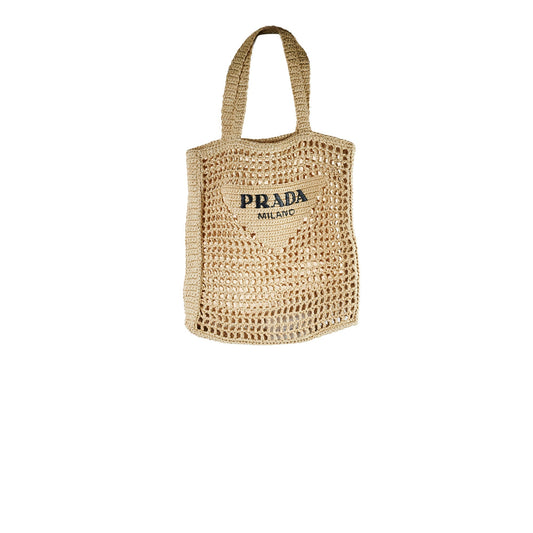 Prada Raffia Crochet Natural Tote Bag - photo 1