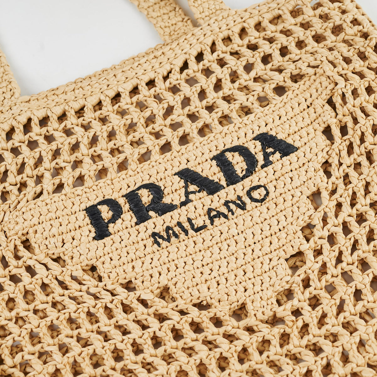 Prada Raffia Crochet Natural Tote Bag - photo 14