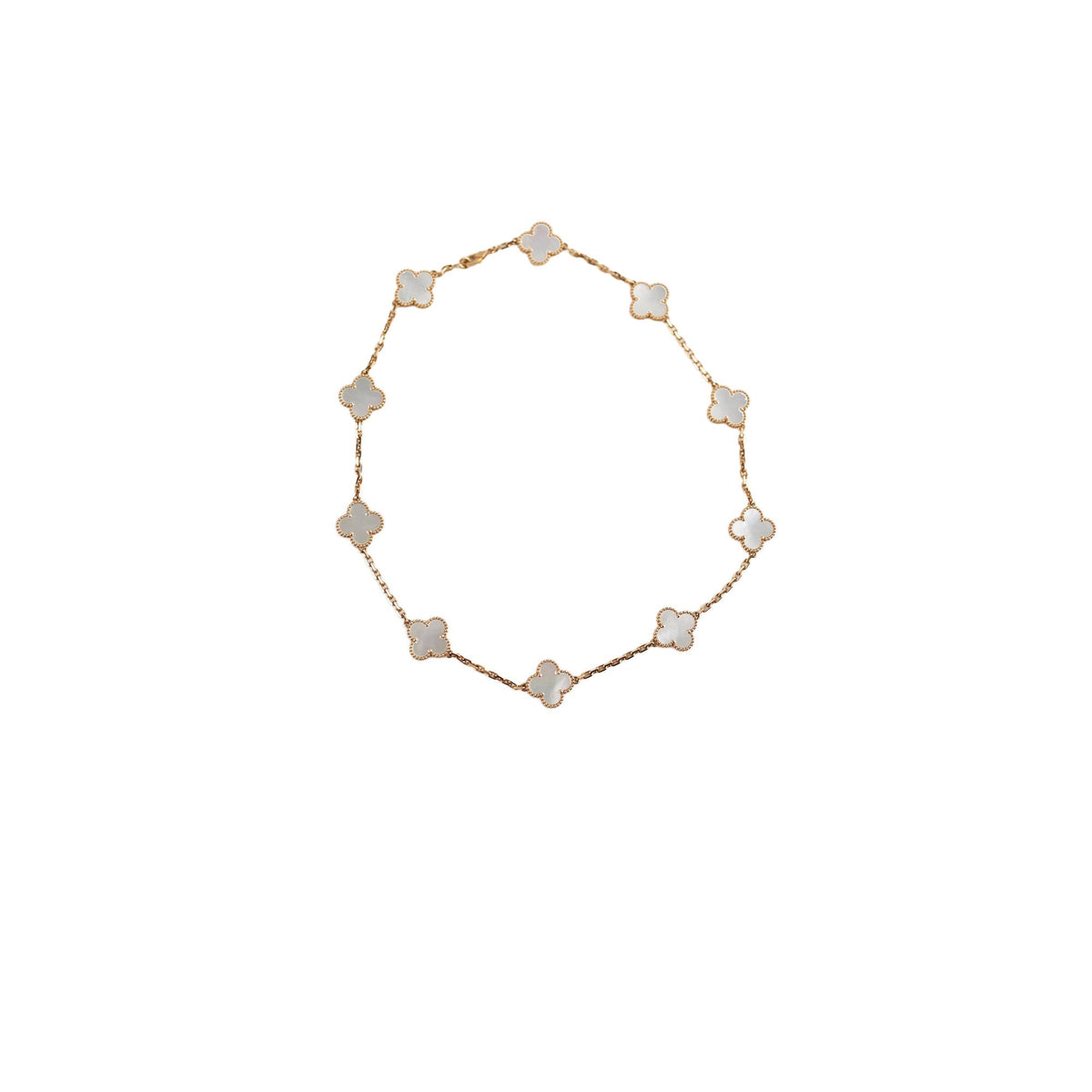 Van Cleef & Arpels Vintage Alhambra 10 Motif White Mother Of Pearl Necklace - photo 1