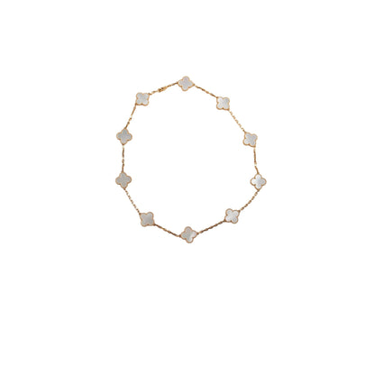 Van Cleef & Arpels Vintage Alhambra 10 Motif White Mother Of Pearl Necklace - photo 1