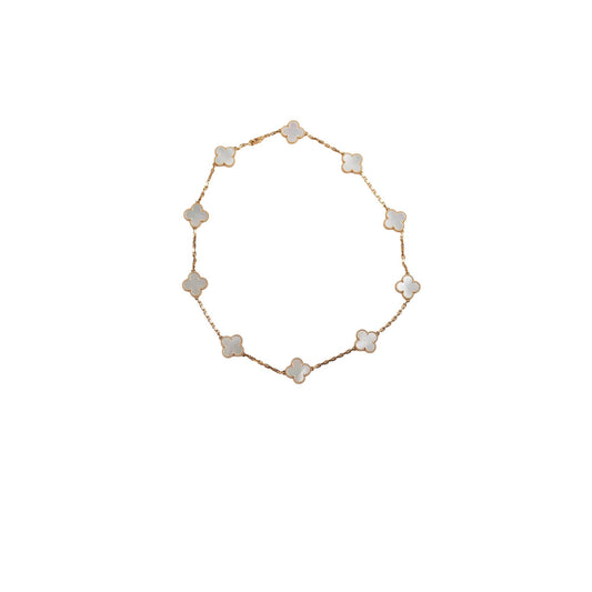 Van Cleef & Arpels Vintage Alhambra 10 Motif White Mother Of Pearl Necklace - photo 1